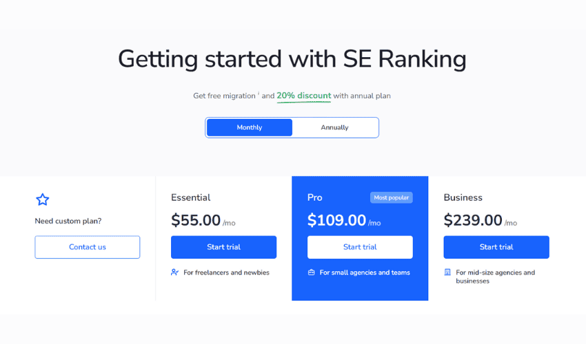 se ranking pricing new